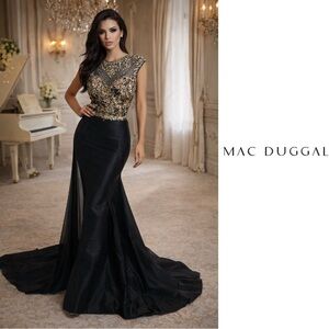 NEW MAC DUGGAL 82066M CAP SLEEVE TRUMPET GOWN